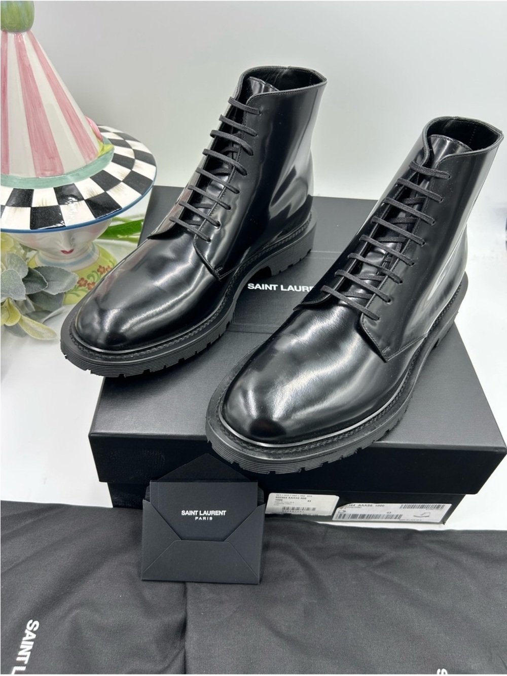 Men’s Saint Laurent combat boots size 43 made in Italy NWT - Picture 12 of 13